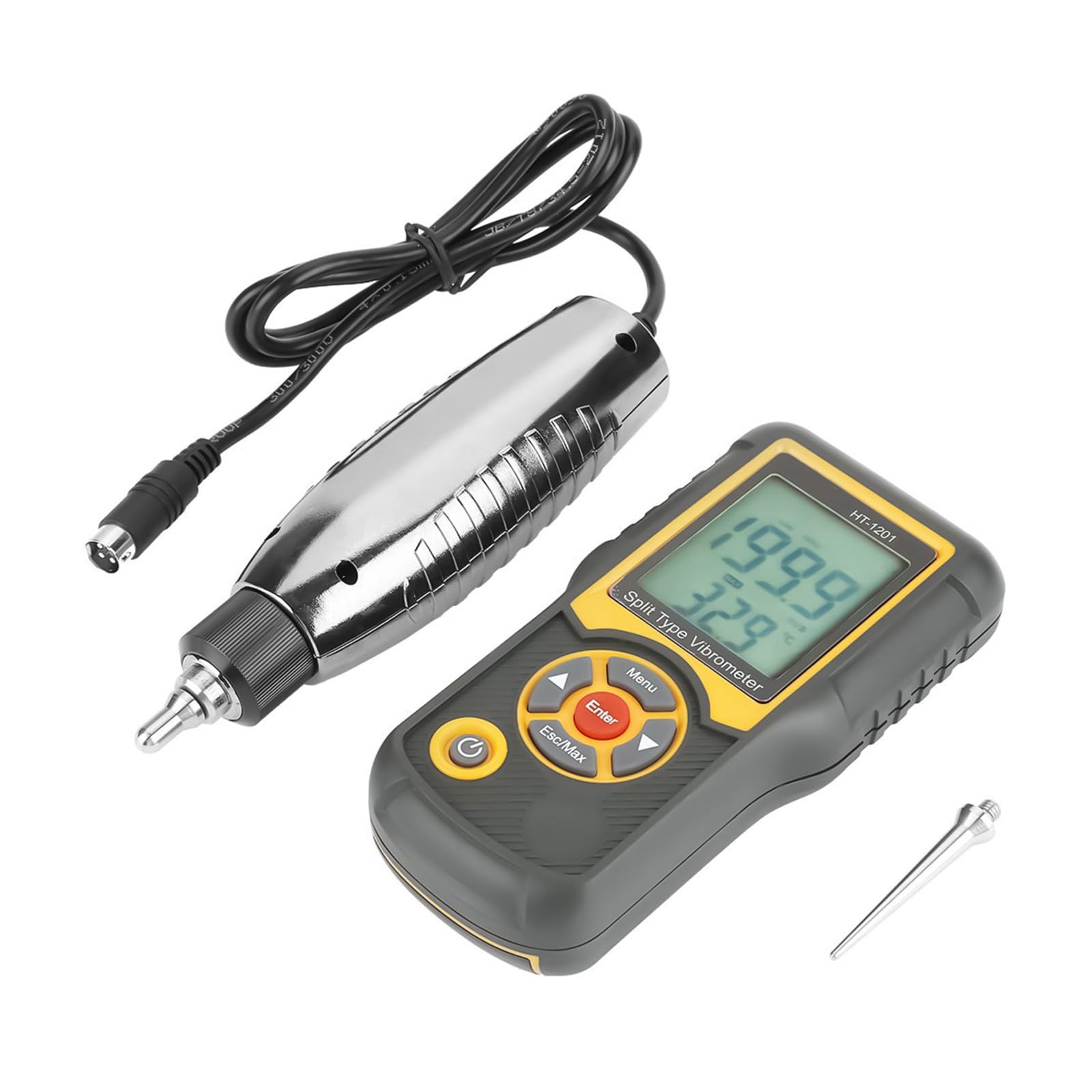 Misuratore di vibrazioni del motore con display LCD per accelerazioni Velocità Misurazione di spostamento in alloggiamento ABS Strumento di misurazione delle vibrazioni portatile