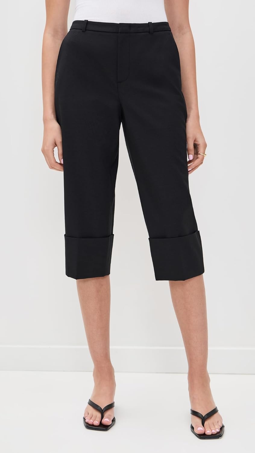 Vince Women's Mid Rise Cuffed Cropped Pant