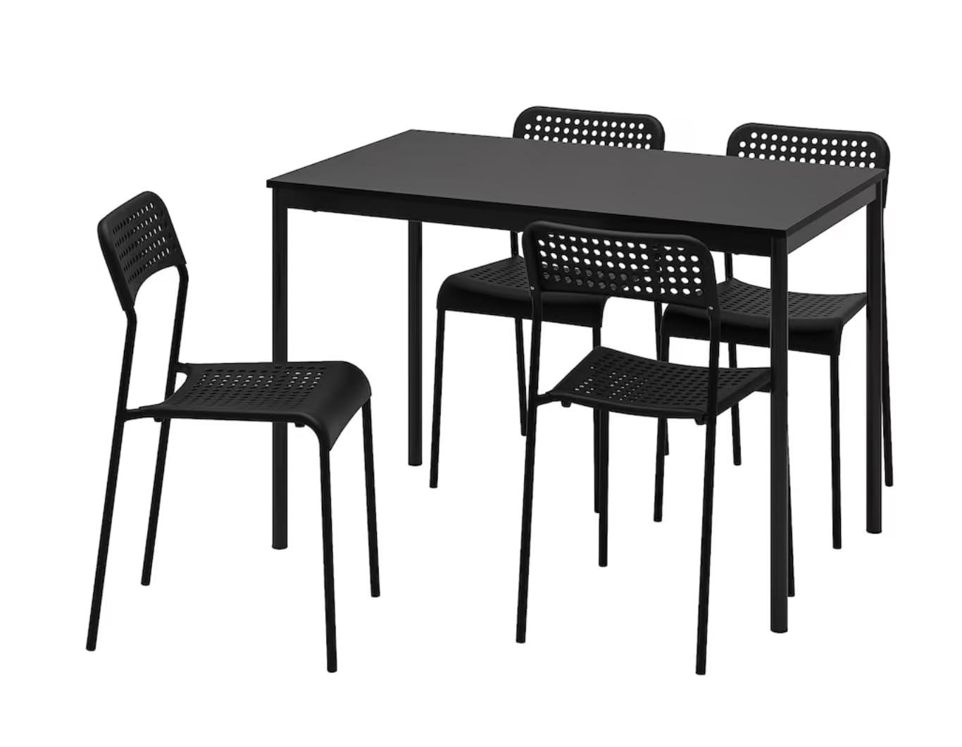 MARIAS KOMMERCE SANDSBERG/ADDE Table and 4 Chairs, Black/Black, 110x67 cm (43 1/4x26 3/8 ")-image-30