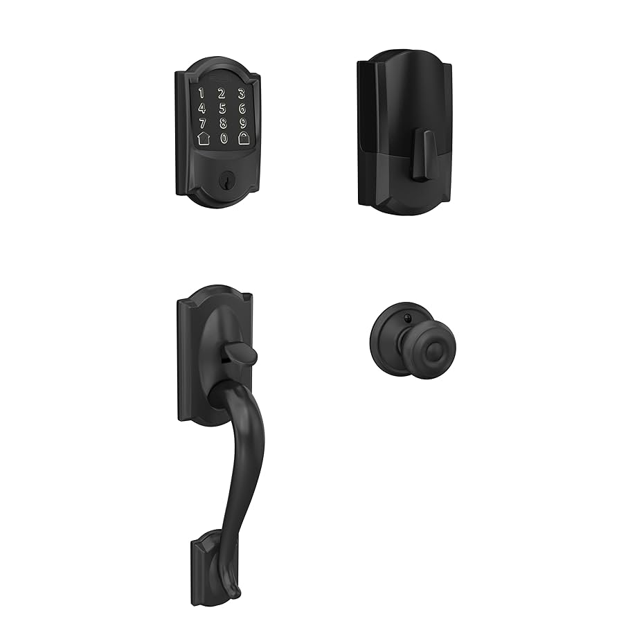 Schlage Encode Century Matte Black Smart Lock And Handleset Bundle: Ultimate Home Security Upgrade