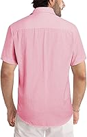 Vista 77 de JMIERR Camisas de vestir a rayas con botones y manga corta para hombre