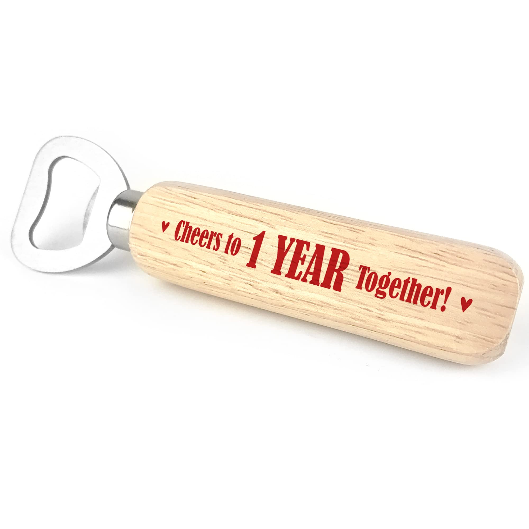 Funny 1st Anniversary for Boyfriend Husband Wood Bottle Opener Gift for Him