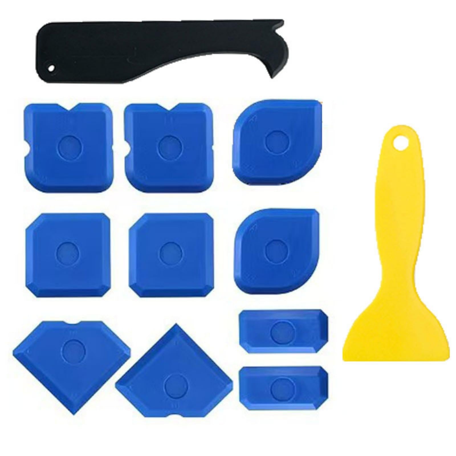 12Pcs Grout Scrapers Tool Set Multipurpose Scrapers Caulking for Glass Surfaces Cleaning Sealant Smoothing & Finishing Set