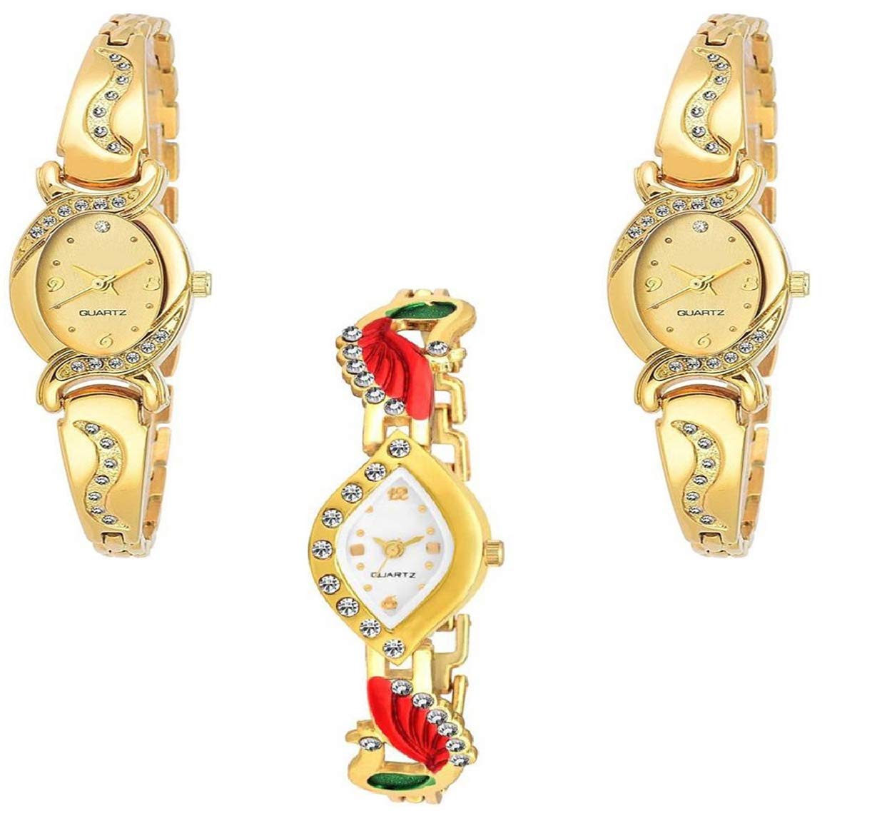 RPS FASHION WITH DEVICE OF R Analog Combo Pack of 3 Golden Colour Analog Watches for Girls (B0851FQTY9) Amazon Price History, Amazon Price Tracker