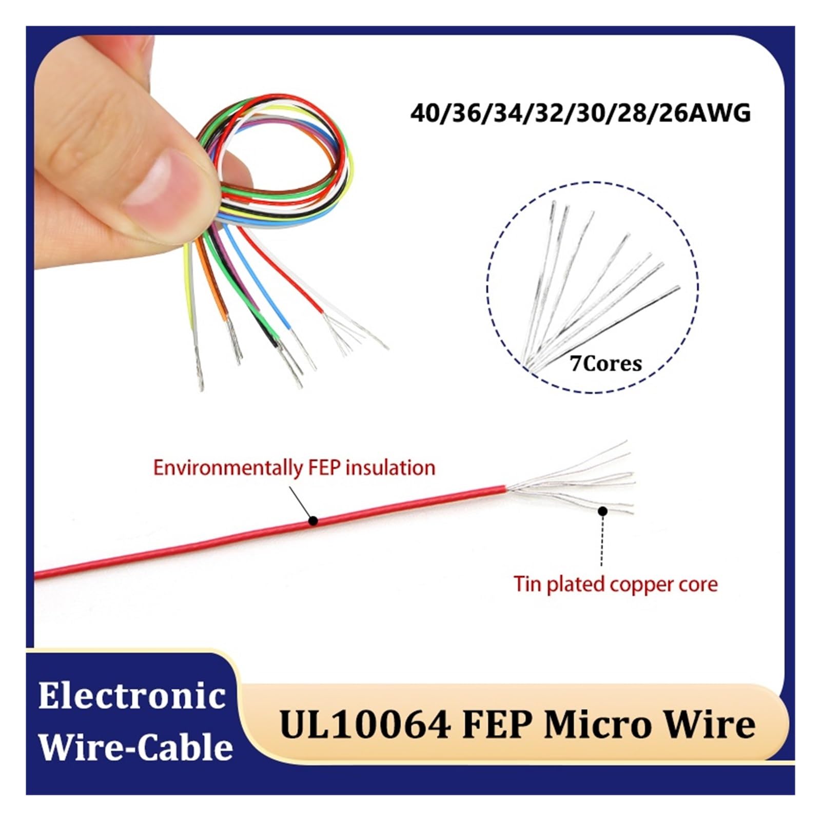 10/50/100/200M UL10064 Micro Wire 30 28AWG Ultracienkie Lutowanie Kabla Miedzianego Cynowanego(Red,100m 30AWG)