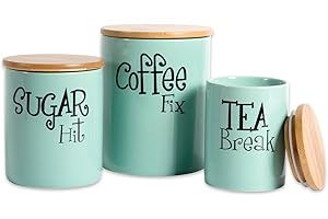 Vintage Aqua 3-piece Ceramic Canisters