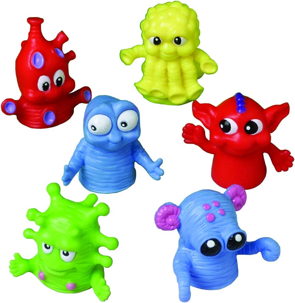 U.S. Toy - Dozen Assorted Color Monster Finger Puppets -1.5", Made of Plastic (1-Pack of 12) (SS-UST-1471)