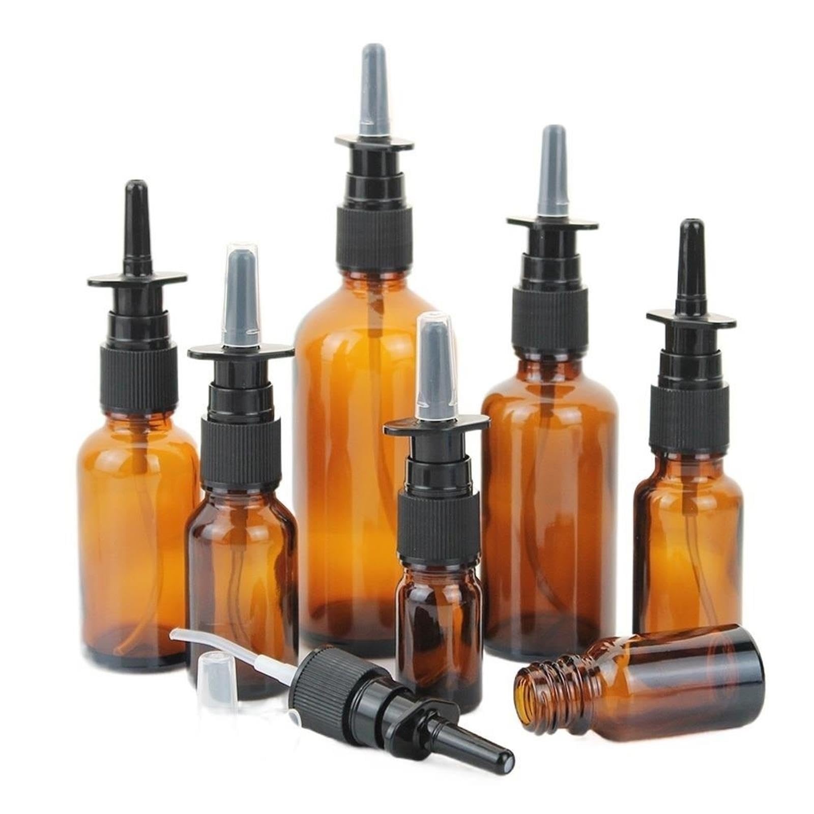 Bottiglia Spray Nasale Bottiglie vuote in vetro ambrato da 10/20/30 pezzi