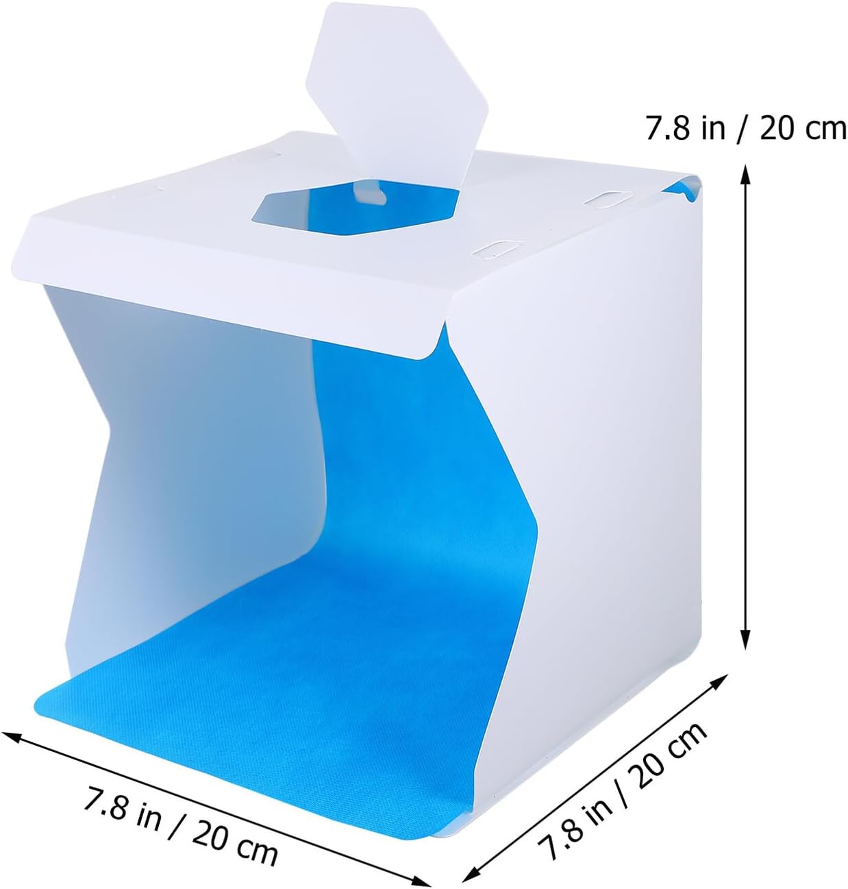 20cm Folding LED Photography Light Box with 6 Backdrops, Mini Photo Studio Tent for Jewelry, and Small Product Shooting, Portable Photography Accessory for Home and Professional