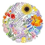 Colorful Plant & Flowers Vinyl Stickers for Teens Boys Girls Kids|50 Pcs|Waterproof Stickers for Laptop Flasks Computer Phone Tablet Luggage Waterbottle,Exquisite Decals Pack(Plant & Flowers 50Pcs)