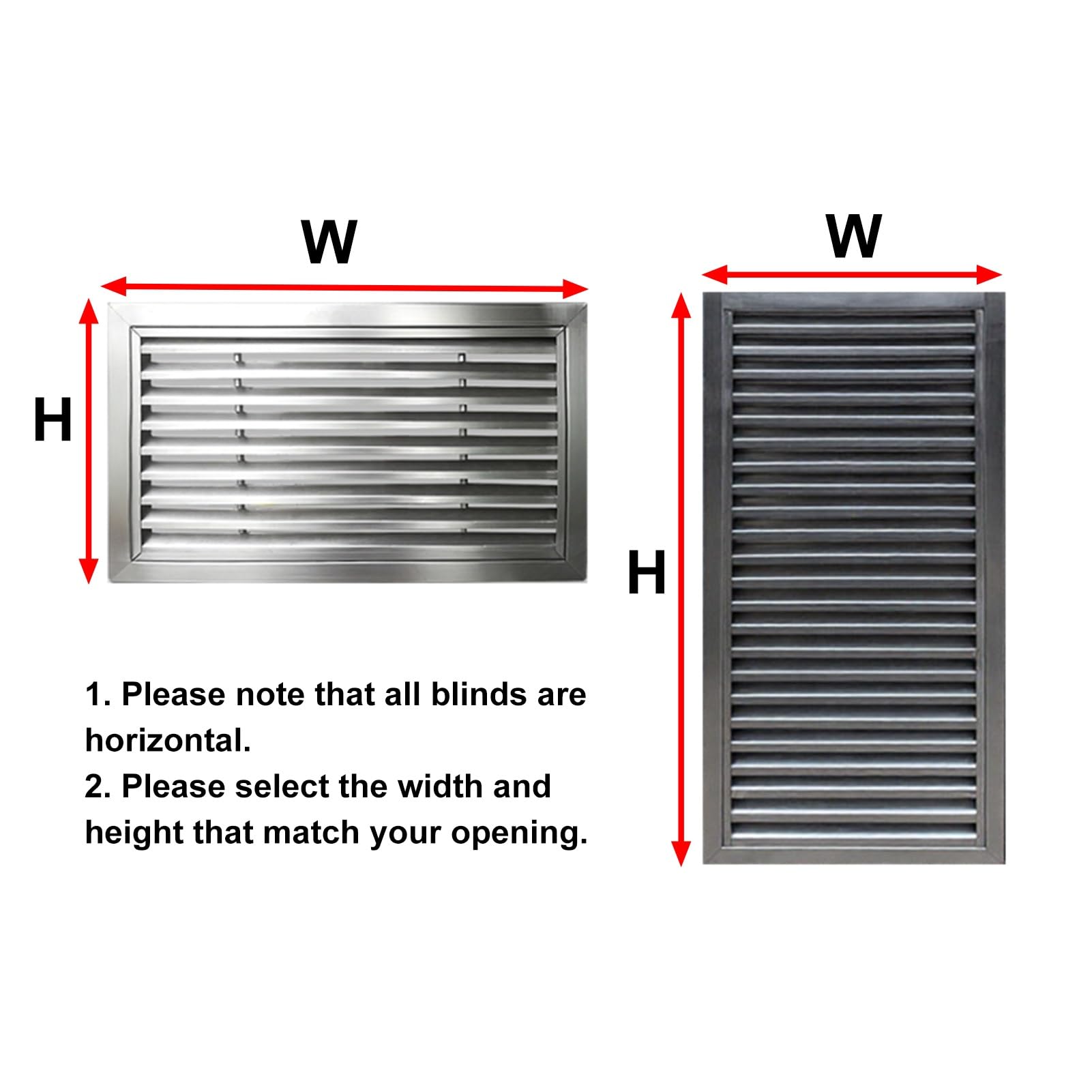 Sportello Ispezione Griglia di Ventilazione Esterna a Lamelle in Acciaio Inox 304, Griglia di Ventilazione Quadrata, Pannello di Apertura per Ventilazione con Presa a Muro(30x50cm)