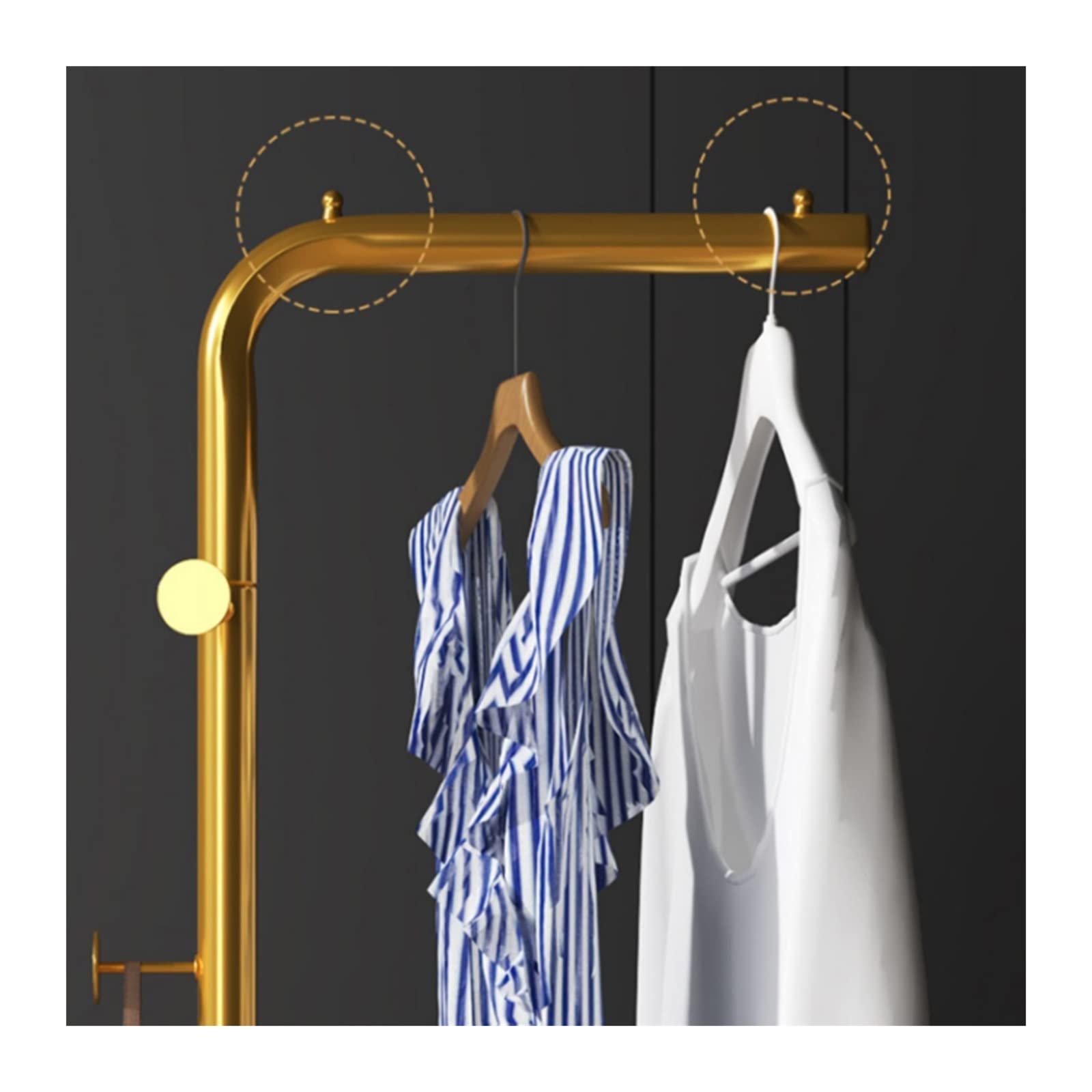 Generic Kleidungshalter Boden Hängende Kleidungshalter Einfacher Mantelhalter Zuhause Wohnzimmer Kleidungshalter Einzelstangtyp Regal Freistehender Mantelständer/Schwarz B/45 * 25 * 170Cm Küche, Haushalt & Wohnen