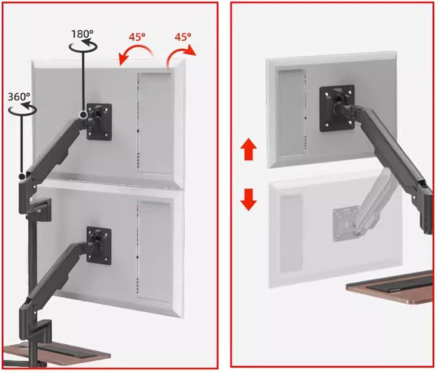 シングルモニタースタンド 自立型 27-43インチ モニターアーム 曲面