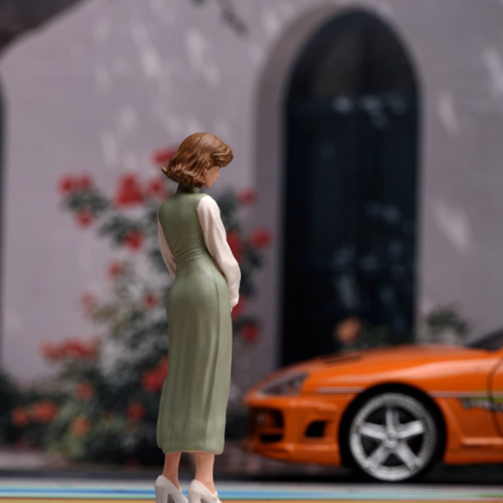 Figurina in 1:18 Dipinta a Mano Miniatura Donna Realistico Modellino per Modellisti