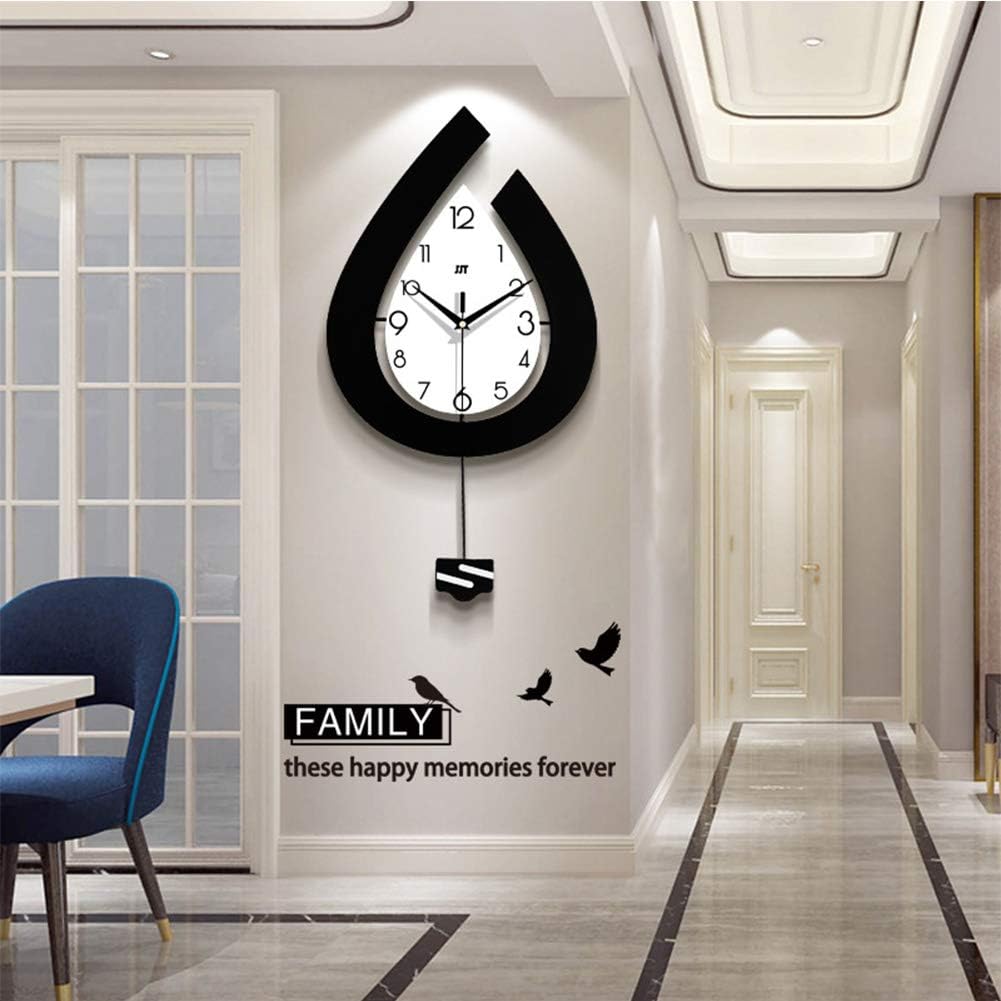 TBDdsd Wall clocks, Modern Decorative, Stylish Quartz Silent Large Fashion Home Living Room Office Bedrooms Kitchen Pendulum Wall Clock,18x31inch