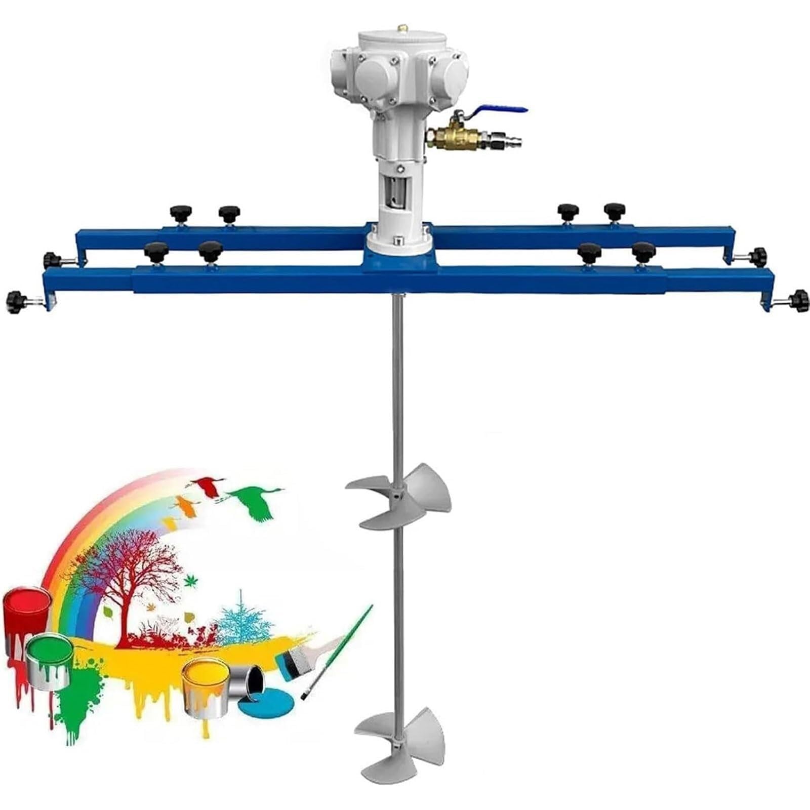 Agitador de aire for IBC de 1900 RPM, mezclador de pintura neumático de 3/4 HP, mezclador de tanque de acero inoxidable de 1000 L, longitud de varilla de mezcla de 880 mm, diámetro del impulsor de 250