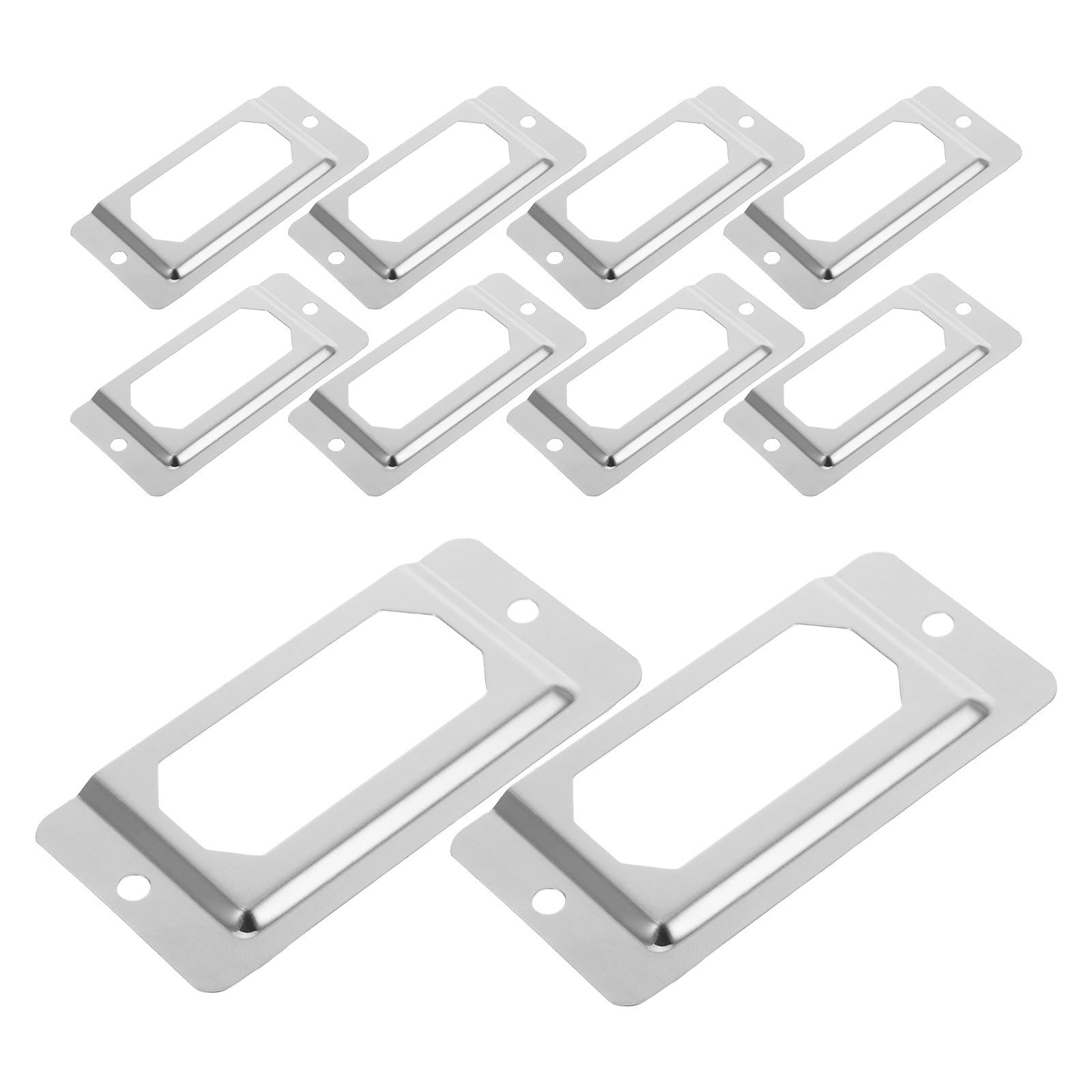 50pcs Drawer Tag Label Holder Stainless Steel for Cabinets and Boxes
