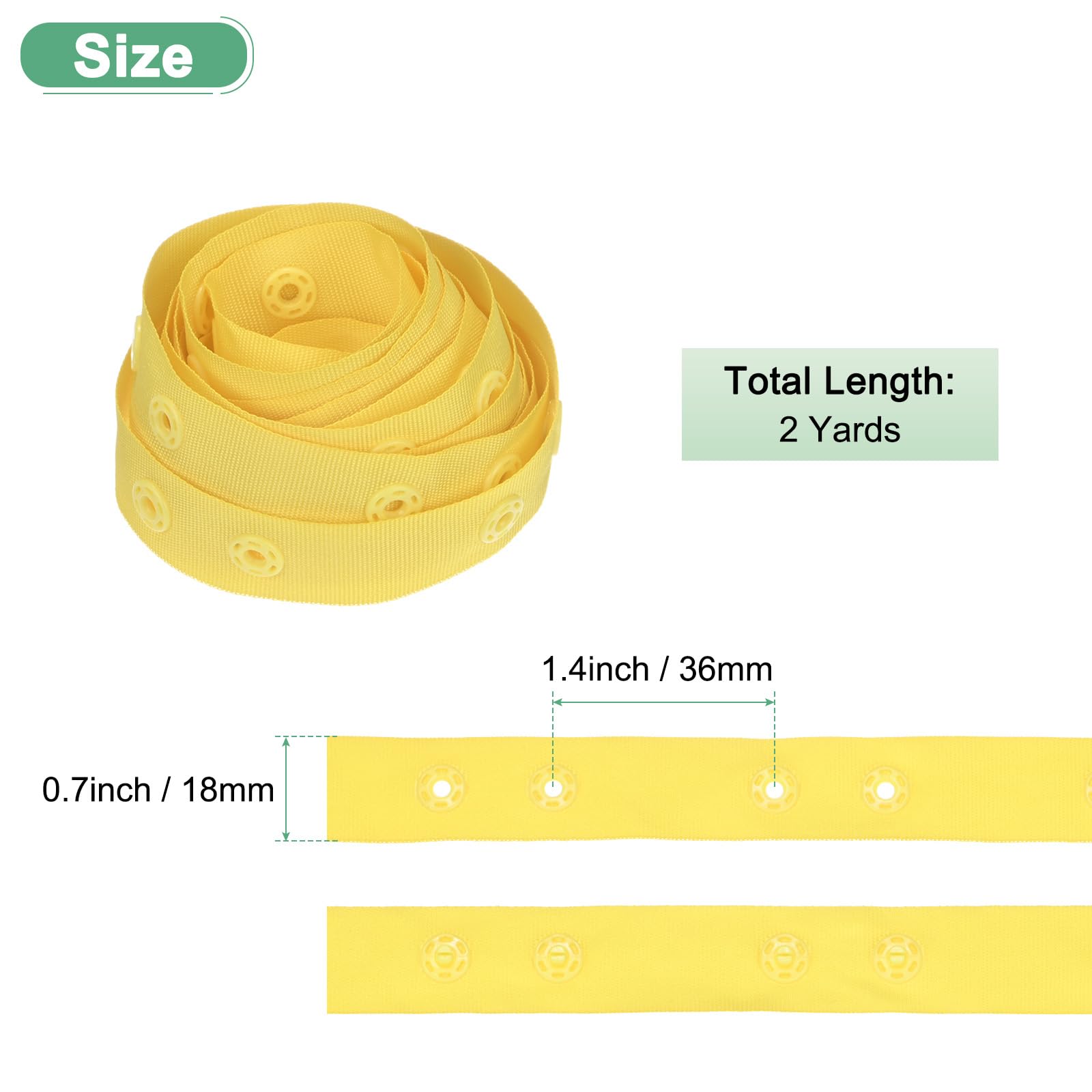 M METERXITY Plastic Snap Buttons, 2 Yards Plastic Snaps - Image 3