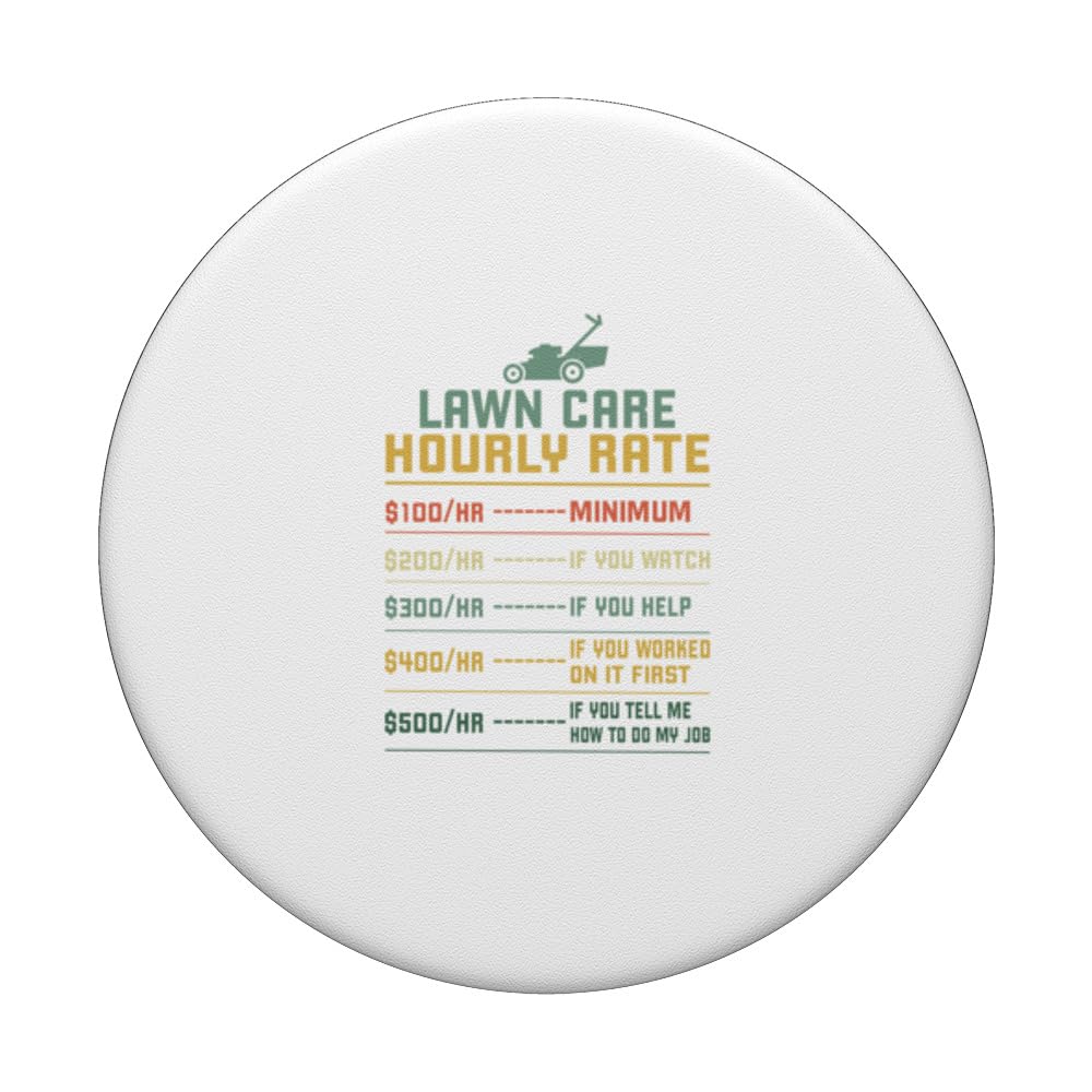 funny moan lawn mowing lovers design PopSockets Swappable PopGrip, Black - Image 3