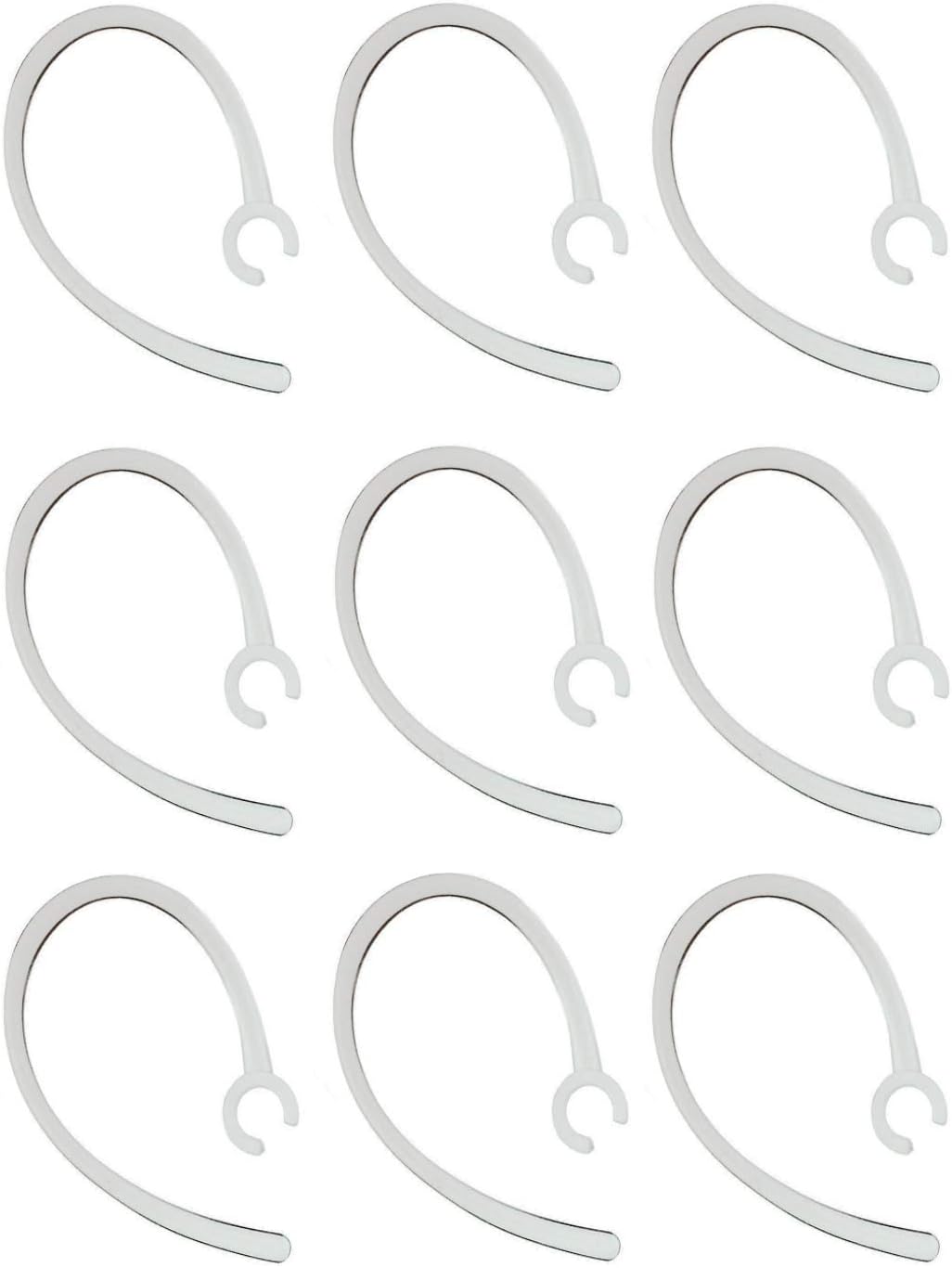 Universal Small Clamp Bluetooth Ear Hook Loop Clip Replacement – Set of 9 Clear Universal Small Clamp Bluetooth Ear Hook Loop Clip Replacement – Set of 9 Clear
