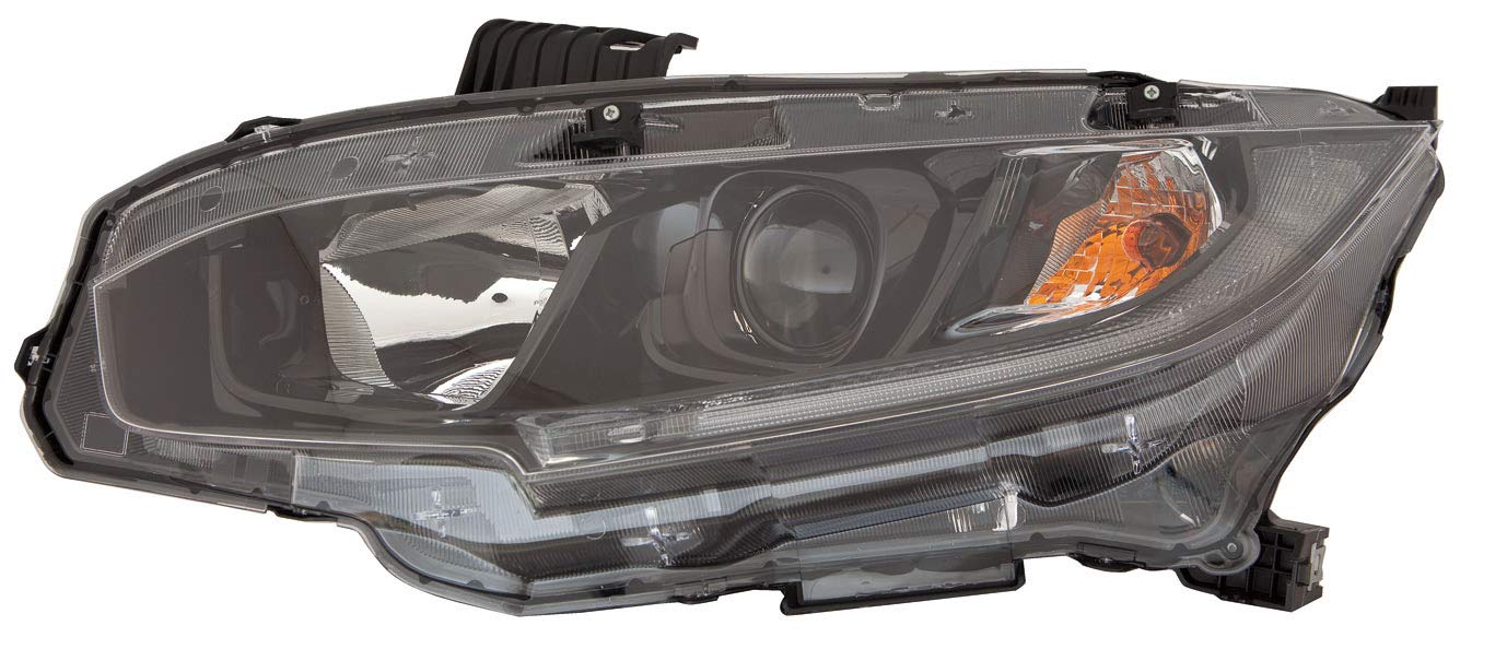 JP AutoCompatible with Honda Civic EX/LX/Sport/EX-L/Turbo Headlight Lamp 2019 2020 2021 NA/Japan Built Halogen Black Trim Driver Left Side