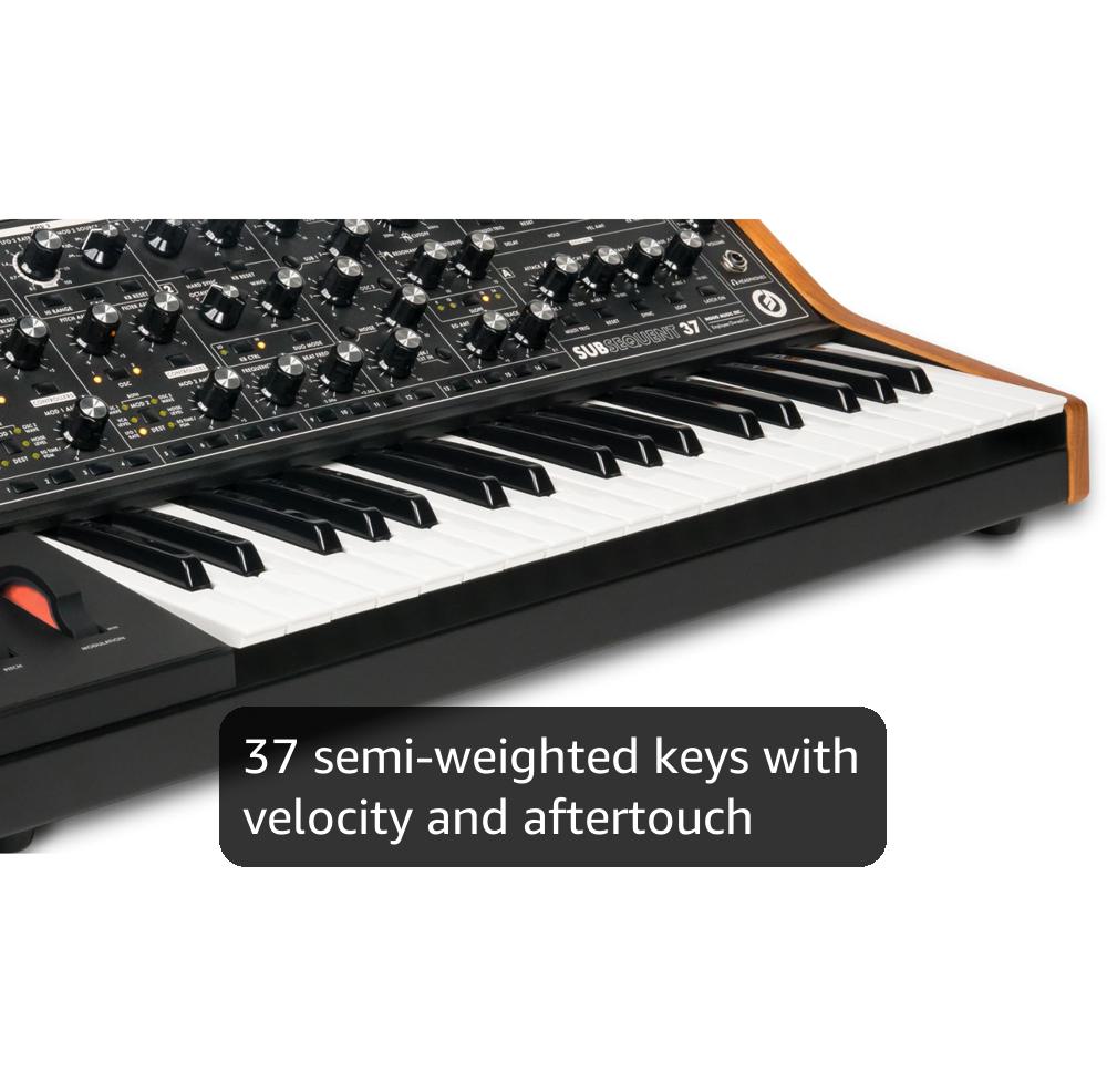 MOOG Subsequent 37 Paraphonic Analog Synthesizer and MIDI Keyboard with 37 Semi Weighted Keys, Headphone Amp, 256 Presets, Screen and Software Editor