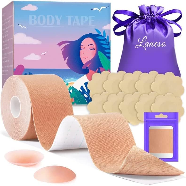 Miniatura 2 de Laneso Cinta de pecho extra larga de 23 pies, cinta Bob para pechos grandes, cintas impermeables de recuperación de kinesiología