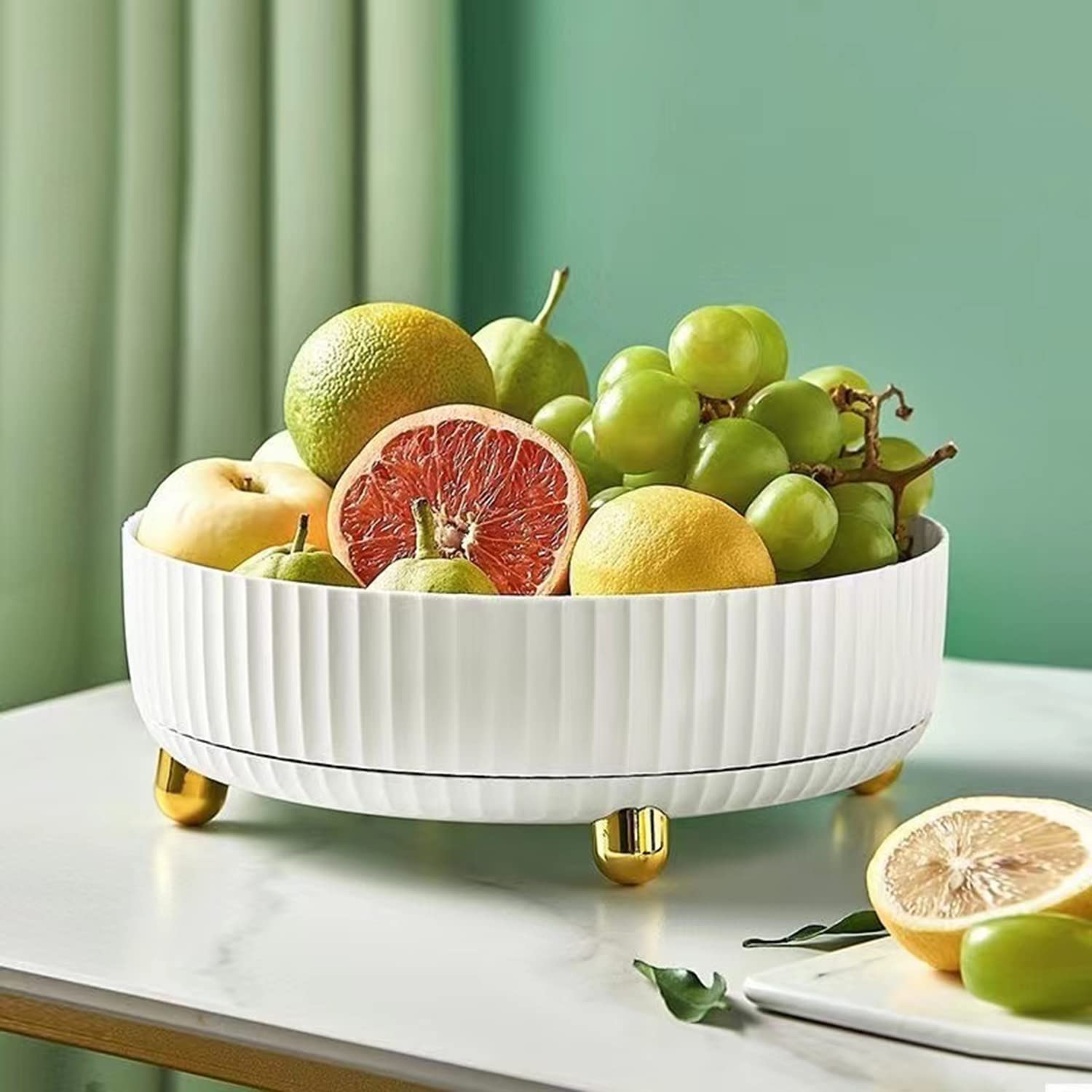 Organizadores de cosméticos giratorios, rotación de 360° de maquillaje para escritorio, lociones de almacenamiento, bandeja de perfume redonda con gran capacidad para joyas, frutas,