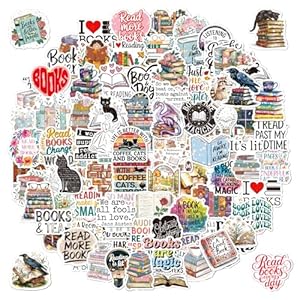 Paquete de 100 calcomanías holográficas de libro para Kindle, calcomanías holográficas de vinilo con purpurina para laptop, lectores de libros electrónicos, botellas de agua, diario, álbum de recortes