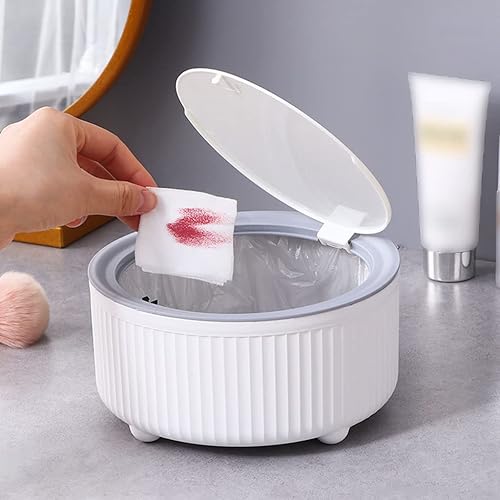 Miniatura 5 de Mini Trash can Desk Plastic Garbage can with lid Small Wastebasket pop-up lid Snack Storage Box Office Bedroom Kitchen