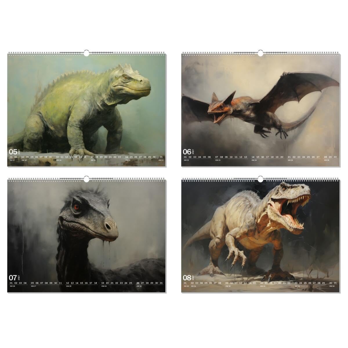 artboxONE Kalender 2027 Dinosaurier Wandkalender A2 2027 Tiere