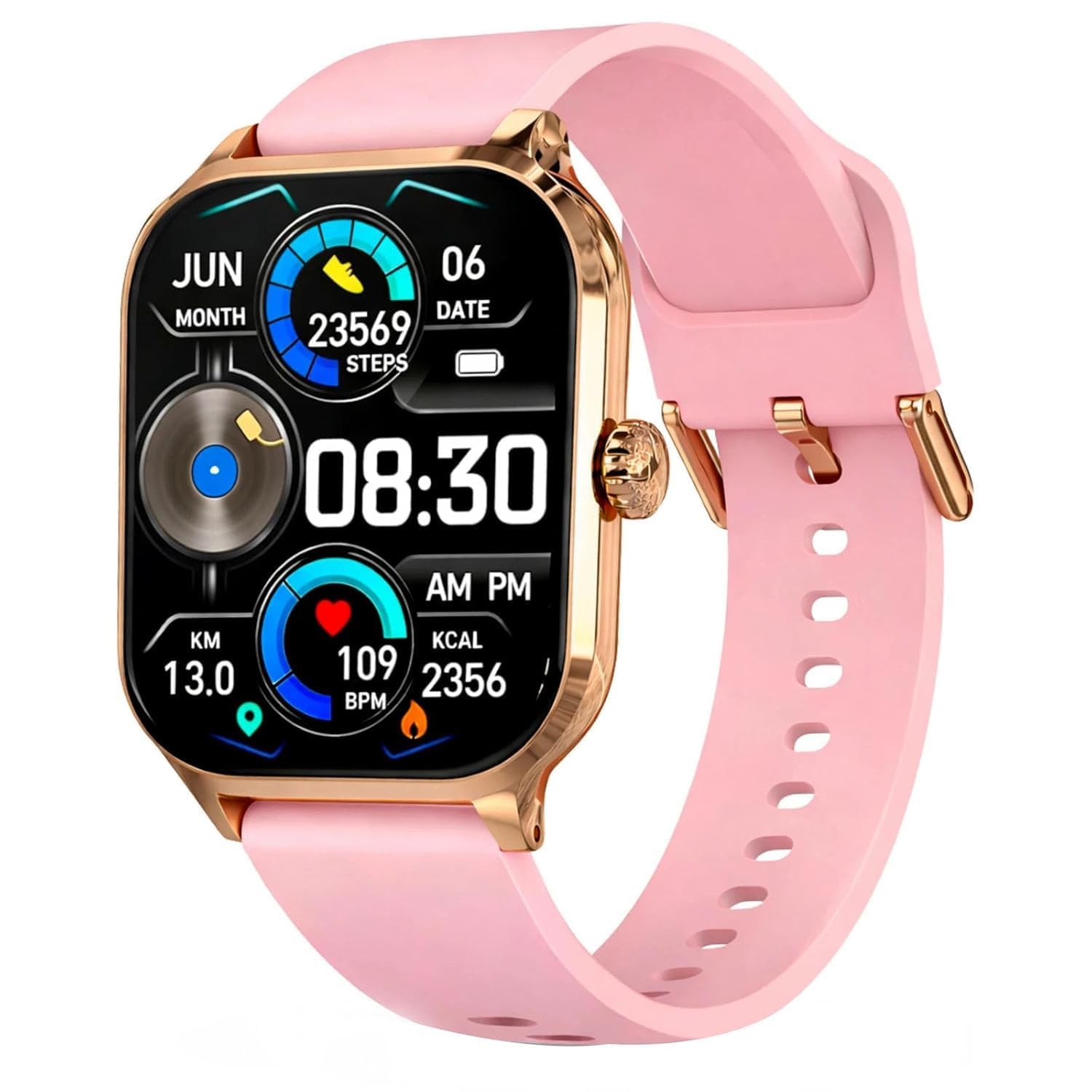 Smart Watch for Men, Women, Boys, Girls, Kids – Full Touch Screen Display, Bluetooth Calling, Rotating Crown, Workout Modes, Wireless Charging Smart Watch (Pink)-image-19