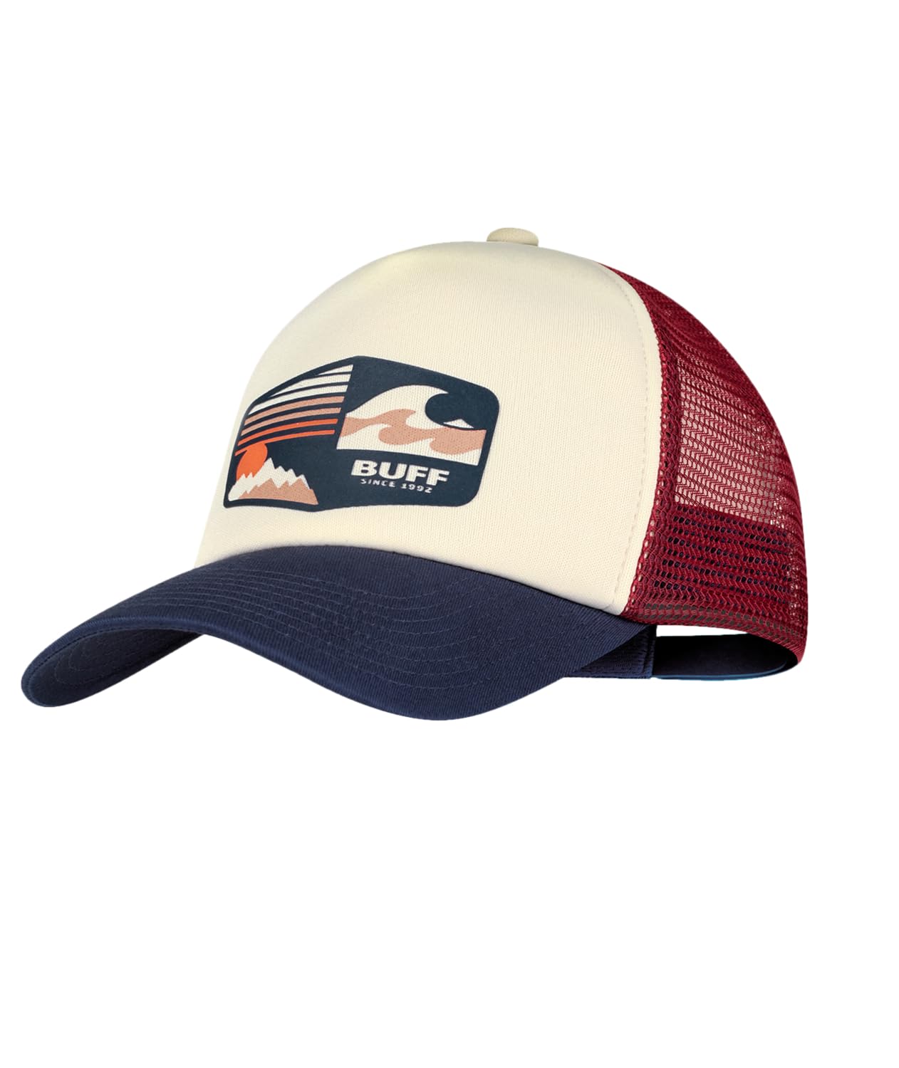 Buff®| Cap Trucker Adjustable, Comfortable, Breathable, Quality, Modern, Outdoor Man Women White Red