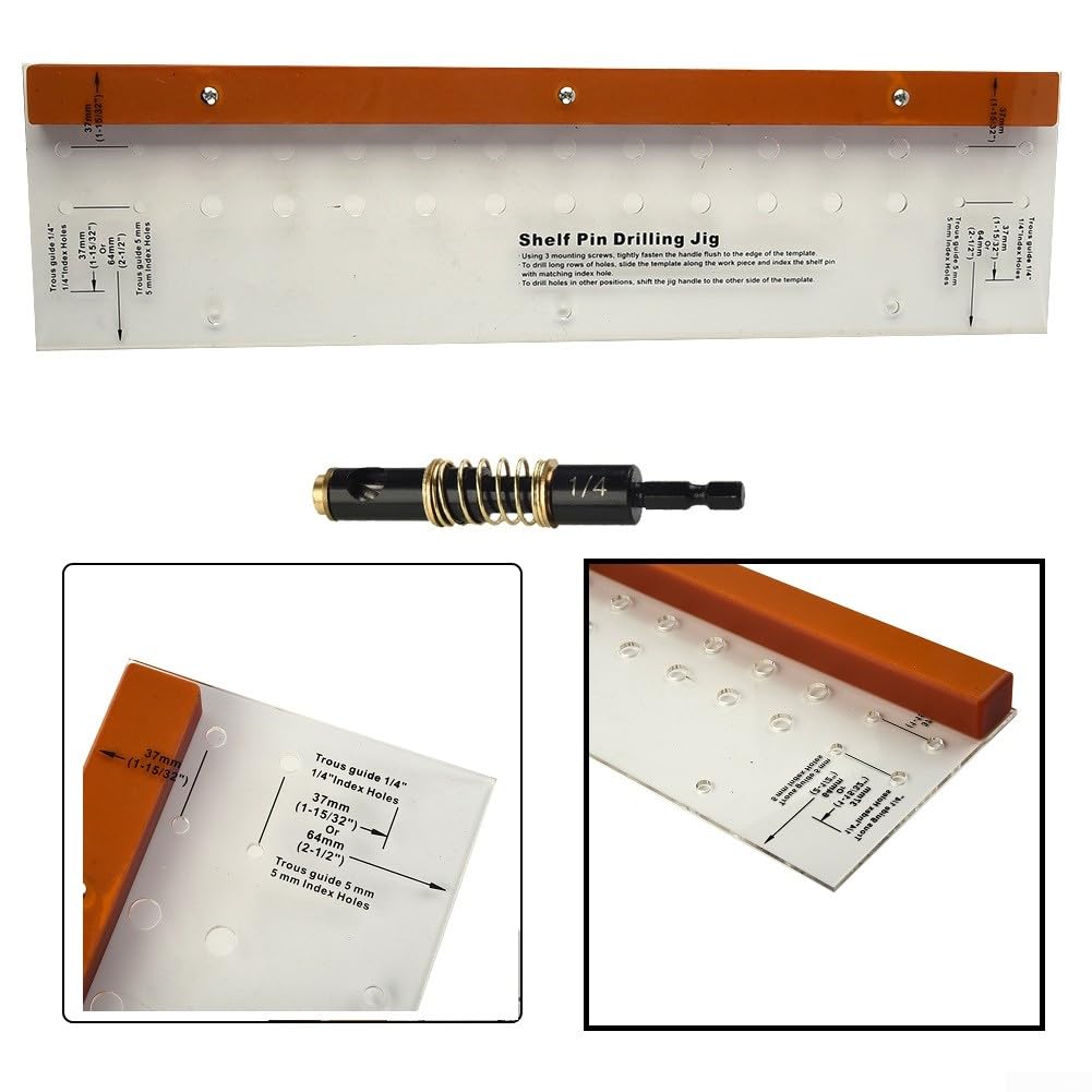 Prowadnica do wiercenia otworów do obróbki drewna, półka, trzpień, narzędzie do dokładnego wiercenia
