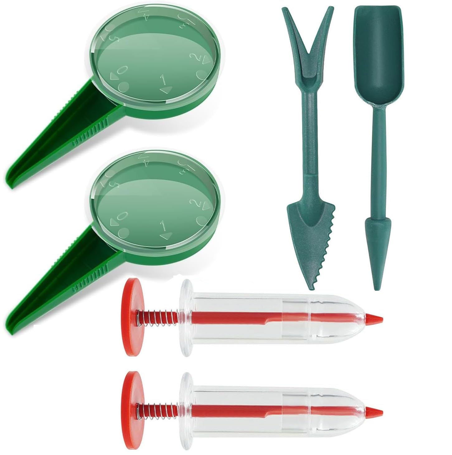 Zwenjuan Mini Seed Spreader Set,Handheld Sowing Seed Dispenser With Adjustable Planter, Seedlings Dibber & Widger Tool, Manual Garden Seeder For Small Seeds,Vegetables, Flowers