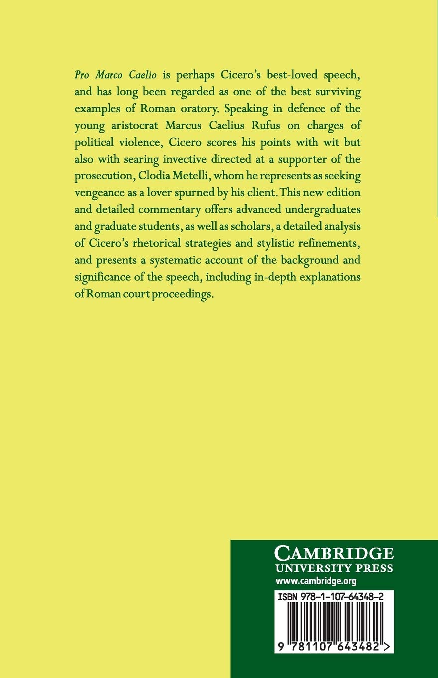 Cicero: Pro Marco Caelio (Cambridge Greek and Latin Classics)