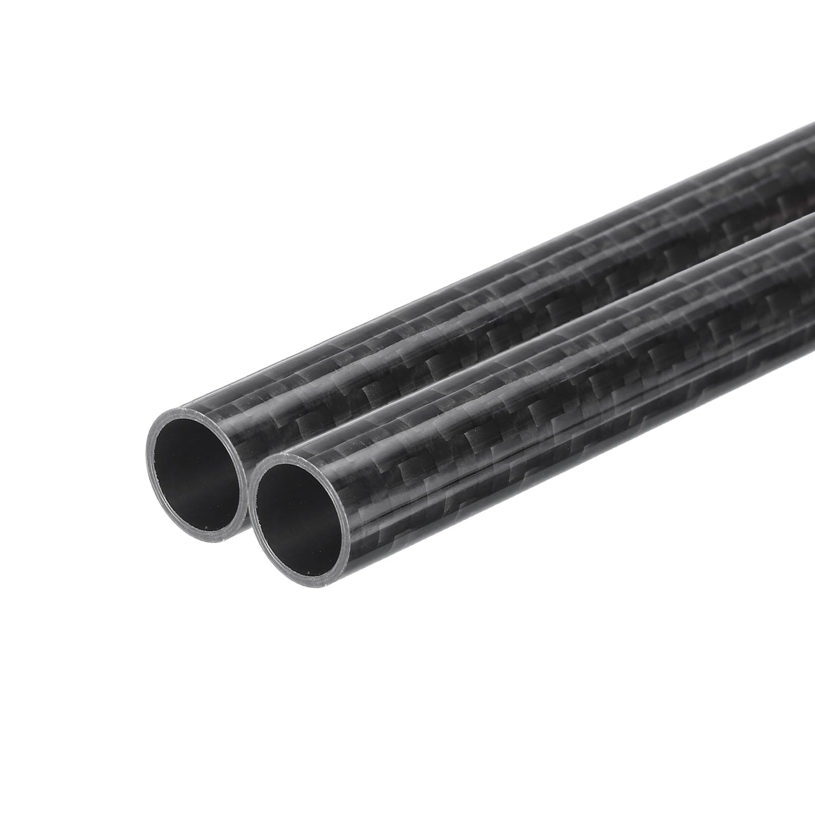 QUARKZMAN 2 Stück Kohlefaserrohr 10 x 12 x 500mm glänzende Oberfläche Stab 3K gewickeltes reines Kohlefaser-Rundrohr für RC-Flugzeug Multicopter