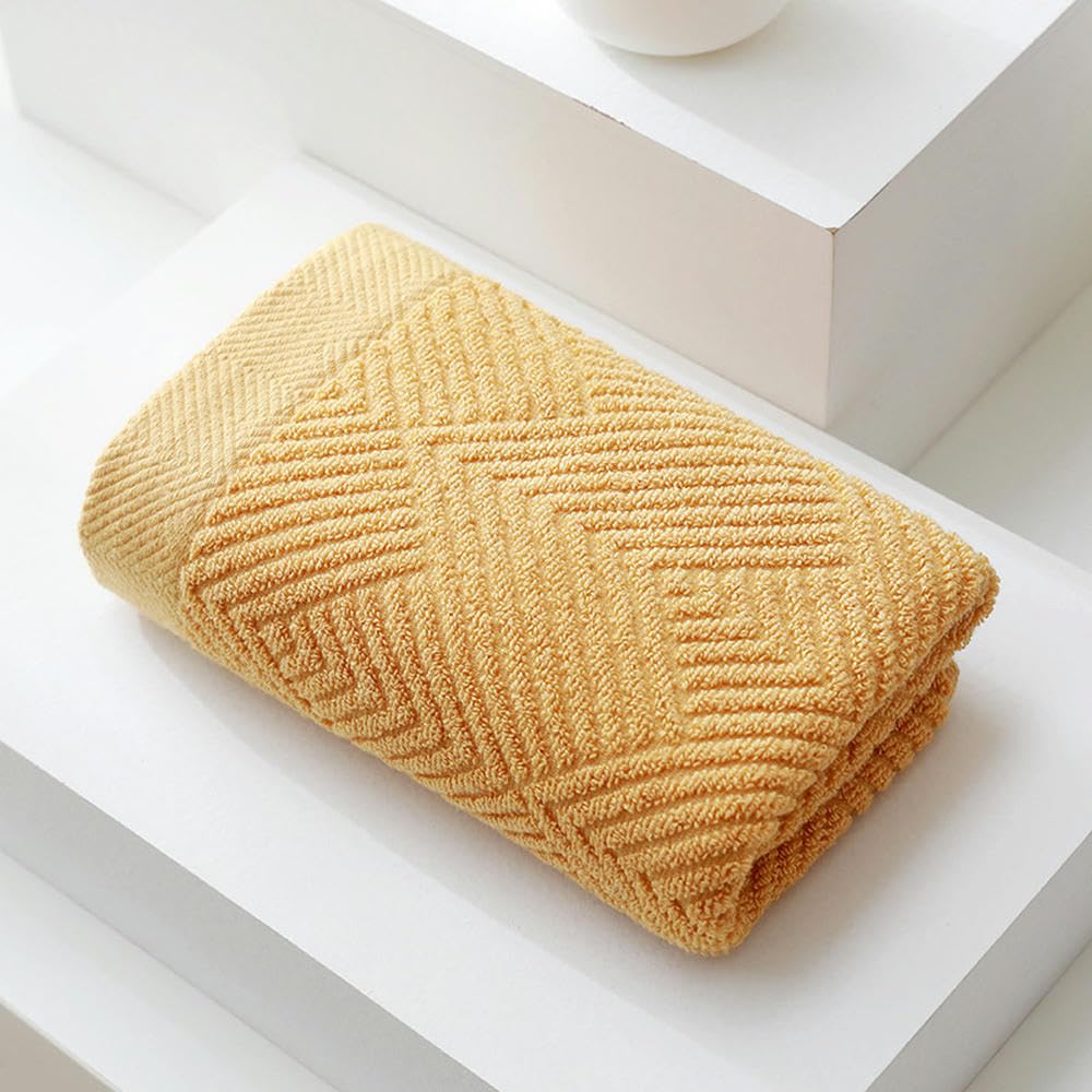 Serviette en coton jaune pour le visage linge de toilette épais pur coton lot de 4