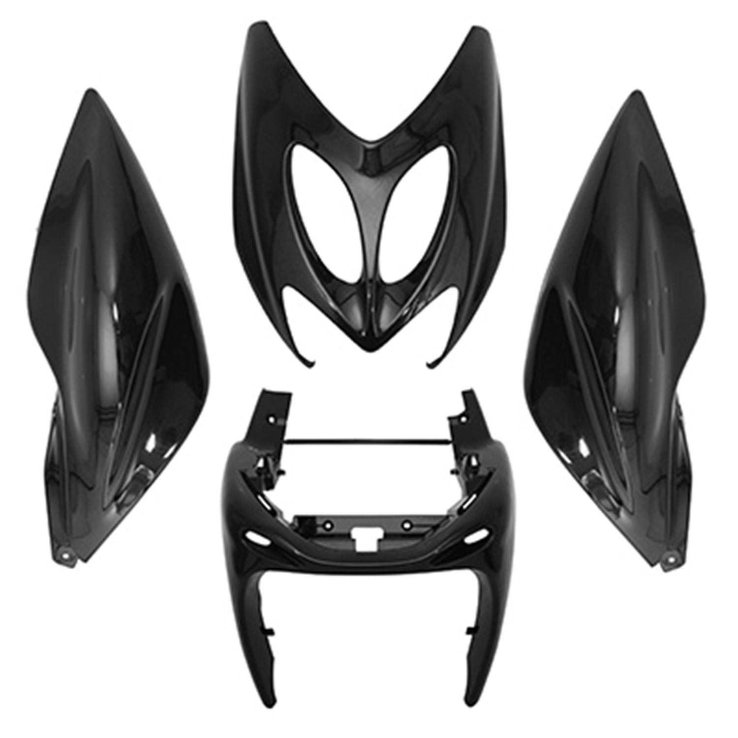 P2R (Motorizzato) Carrozzeria SCOOT ADATTABILE MBK 50 NITRO 1997>2012-YAMAHA 50 AEROX 1997>2012 NERO LUCIDO (KIT 4 PEZZI) -P2R