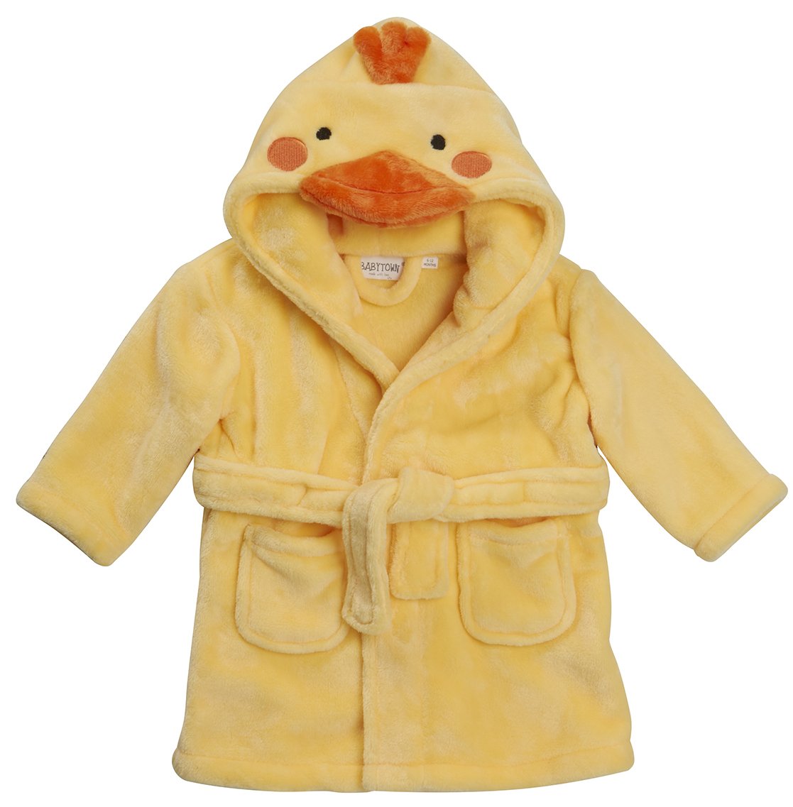 Babytown Men's Duck Baby Boys Girls Elephant Dressing Gown Robe Plush Animal Soft Unisex Fluffy