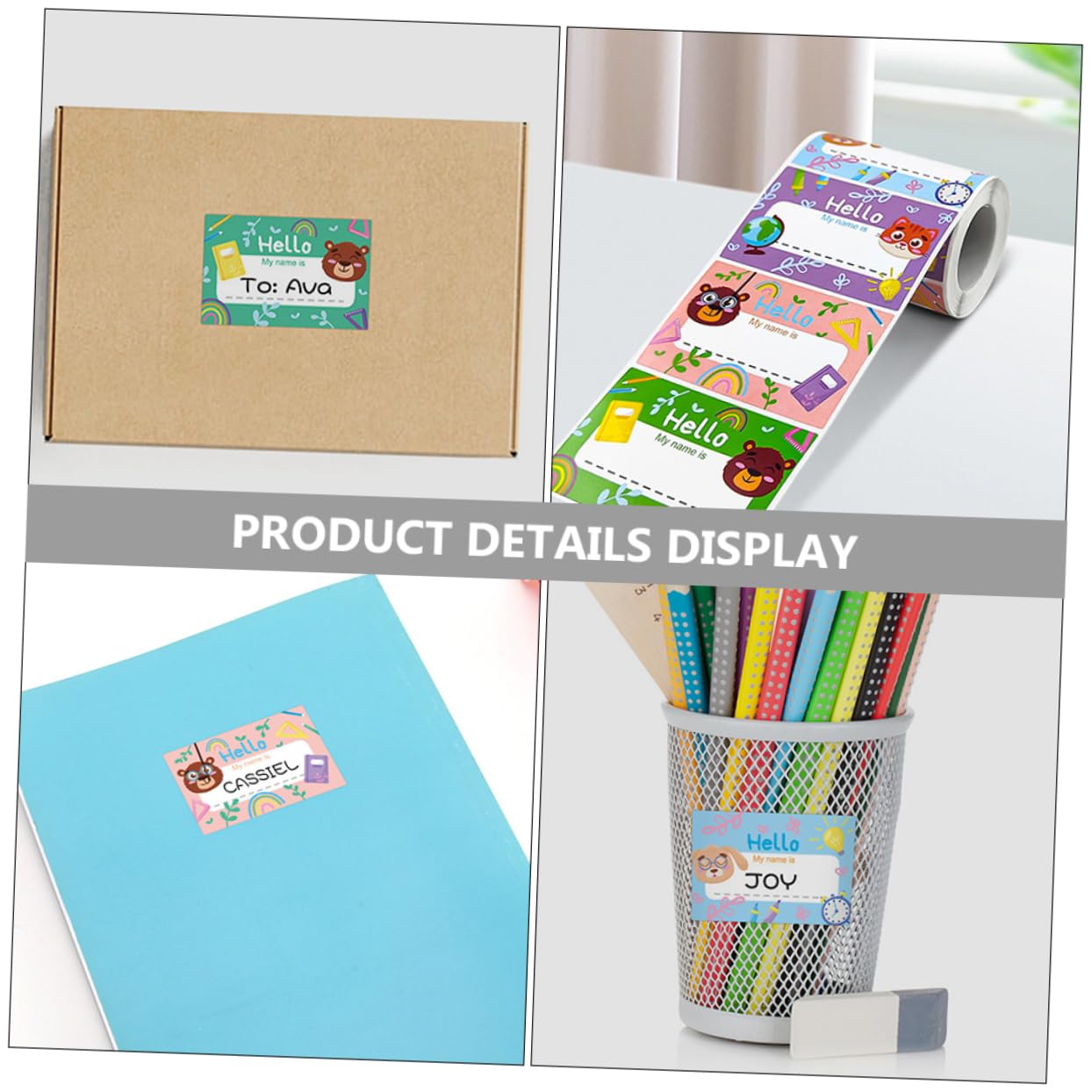Operitacx 5 Rouleaux autocollants de nom d’animal étiquette autocollantes etiquettes autocollantes name stickers autocollant porte-nom étiquettes pour garderie étiquettes de nom