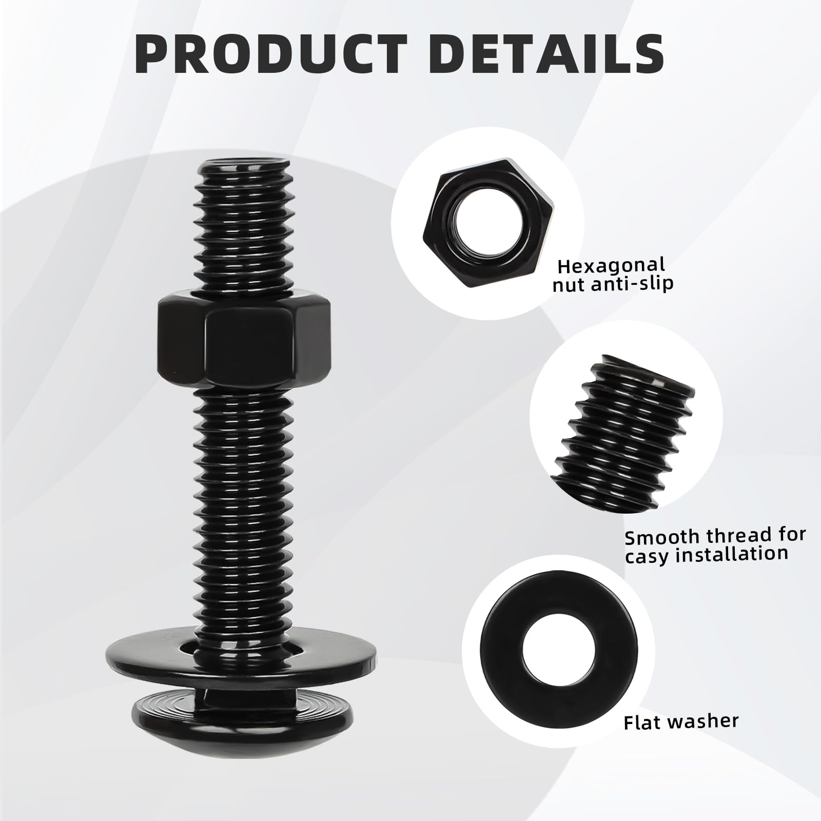 Stainless Steel Carriage Bolts - 12 Sets 1/4-20 x 1 -3