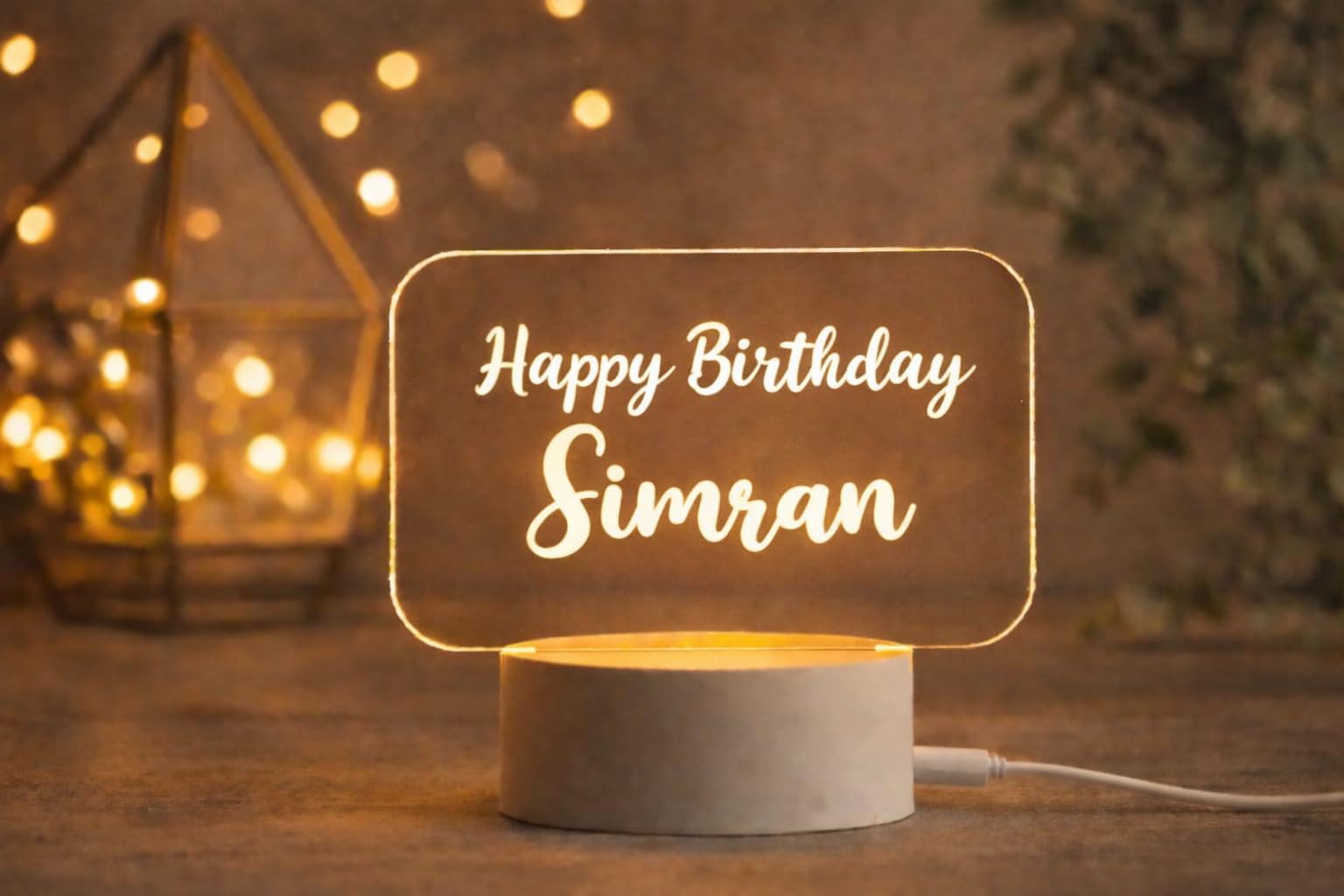 FA6 Personalized LED Table Lamp with Name or Any Custom Text | Customize Acrylic Night Light Lamp | Valentine's Gift for Girlfriend, Boyfriend, Wife & Husband | Romantic Home Decor Gift-image-12