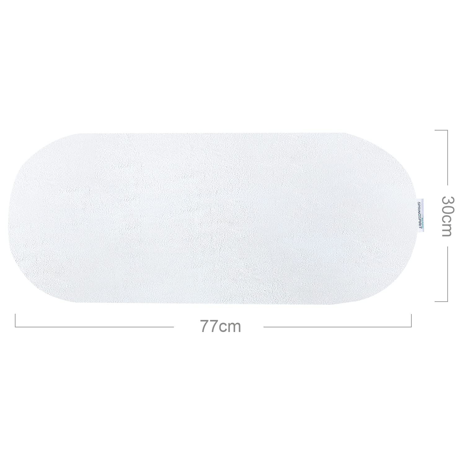 Matratzenbezug (77 x 30 cm) für Baby-Matratze, wasserdichte Viskose aus Bambus-Frottee-Matratzenschoner, weiß