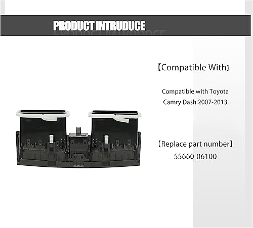 Miniatura 3 de Panel de ventilación de aire con salida de aire acondicionado para tablero central compatible con Toyota Camry Dash 2007-2013, rejilla de panel de
