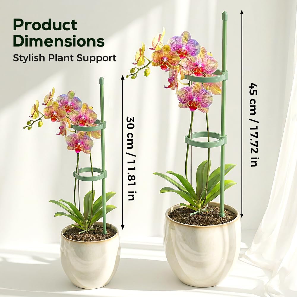 Plant Stakes Set, 2026 New Plant Support Stakes with Clips, Adjustable Plant Support Structures for Indoor Outdoor, Plant Holder Sticks for Stabilizer Tall Potted Plants, Monstera,Orchids (10, 17.7in)