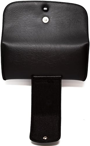 Miniatura 8 de Calabria Estuche para lentes de doble broche para cinturón, de piel sintética, estilo vintage, bolsa para gafas de ojos de la vieja escuela, soporte