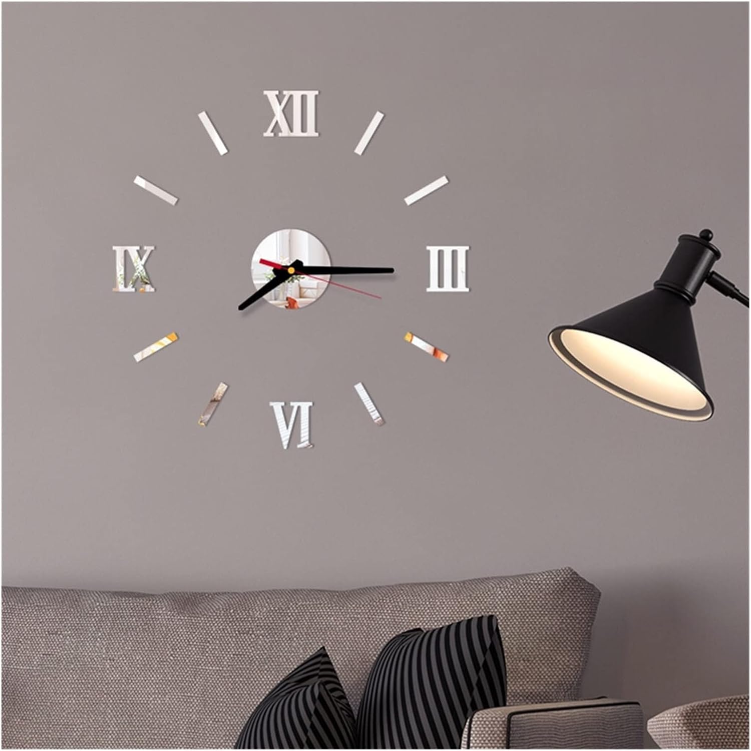 Zonster Orologio Da Parete Fai Da Te | Adesivi A Specchio Con Numeri Romani Per Decorazione Salotto