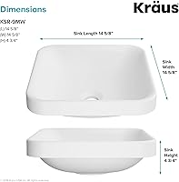 Vista 5 de Kraus KSR-9MW Natura - Lavabo para baño, color blanco mate