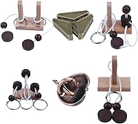 Vista 1 de Rompecabezas de Madera y Metal 3D de Desbloqueo Entrelazado Surtidos para Ejercitar el Cerebro, Entrenamiento de Lógica IQ, Juego Familiar, Recuerdo
